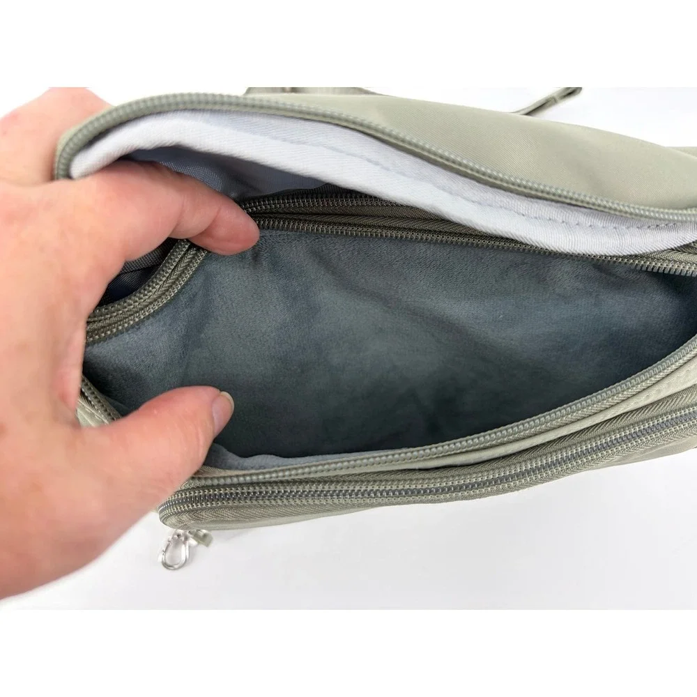 IHKWIP The Class Act Zip Front Crossbody Army Sage, NWOT